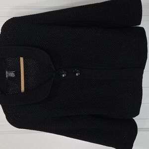 Women's Black Button-Up Sweater